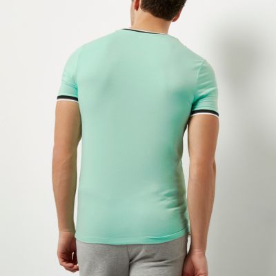 Mint green muscle fit ringer T-shirt